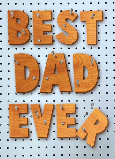 Nailed It Funny Father's Day   A funny father's day card of some poorly screwed on letters that spell out 'best dad ever'. | Happy father's Day nailed it nail peg board dad father screw nail wood hammer You Nailed It!